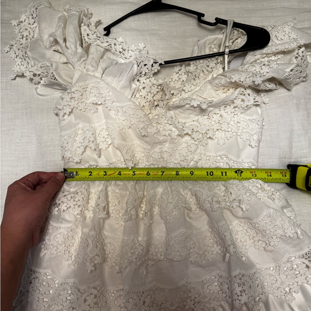 Lace Ruffle Maxi Dress in Ivory - Picture 10 of 11